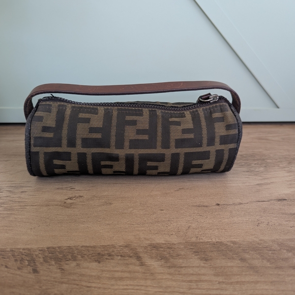 Fendi Zucca Canvas Mini Baguette Wristlet - Brown/Black - Picture 12 of 16